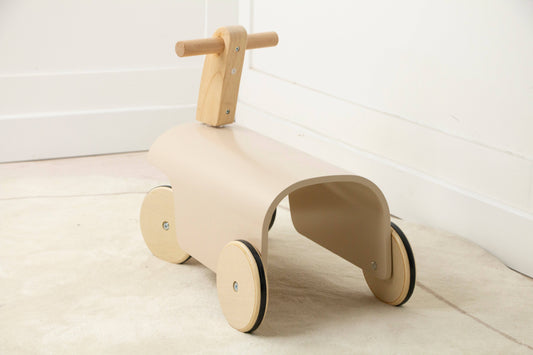 Kids Toddler Wooden Ride-On Toy with Wheels and Walker