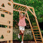 Hawthorn - Outdoor Climber with Monkey Bars, Swing, and Octagon Climber Playset - Chickadees Wooden Toys