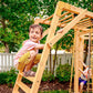 Hawthorn - Outdoor Climber with Monkey Bars, Swing, and Octagon Climber Playset - Chickadees Wooden Toys