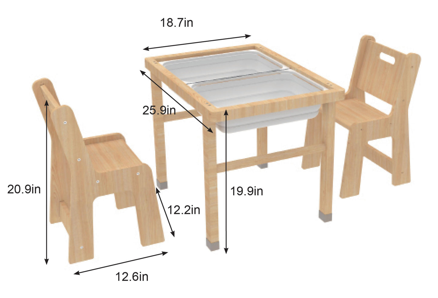 Cordia Kids Activity Table & Chair Set | Wooden Montessori Desk with Flip-Top Chalkboard & Storage