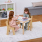 Cordia Kids Activity Table & Chair Set | Wooden Montessori Desk with Flip-Top Chalkboard & Storage