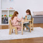 Cordia Kids Activity Table & Chair Set | Wooden Montessori Desk with Flip-Top Chalkboard & Storage