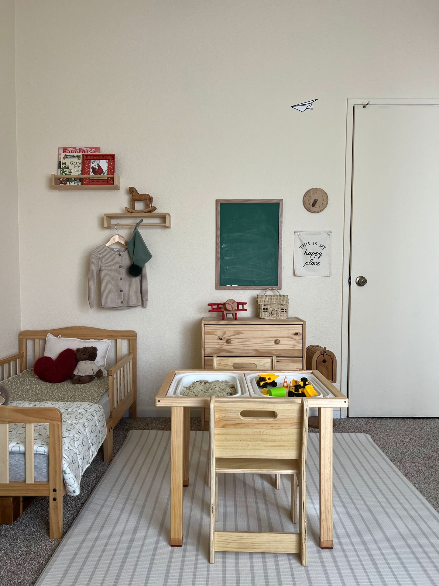 Cordia Kids Activity Table & Chair Set | Wooden Montessori Desk with Flip-Top Chalkboard & Storage