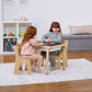 Cordia Kids Activity Table & Chair Set | Wooden Montessori Desk with Flip-Top Chalkboard & Storage