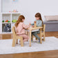 Cordia Kids Activity Table & Chair Set | Wooden Montessori Desk with Flip-Top Chalkboard & Storage