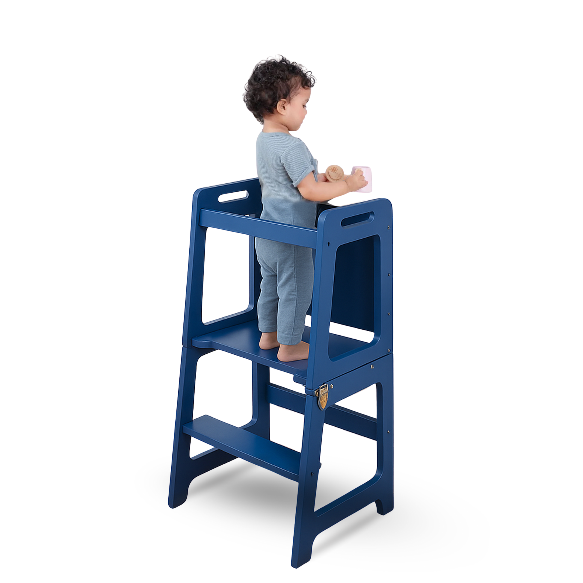 Date | 4-in-1 Kitchen Tower & Desk - Chickadees Wooden Toys