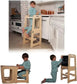Date | 4-in-1 Kitchen Tower & Desk - Chickadees Wooden Toys