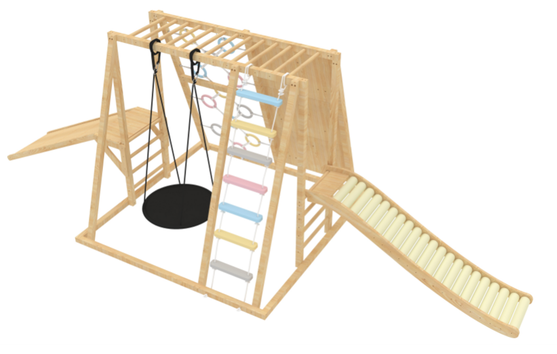 Foam Roller Slide Add-On | Quiet Sensory Slide for Avenlur Climbers & Swedish Ladders (Climber Not Included)