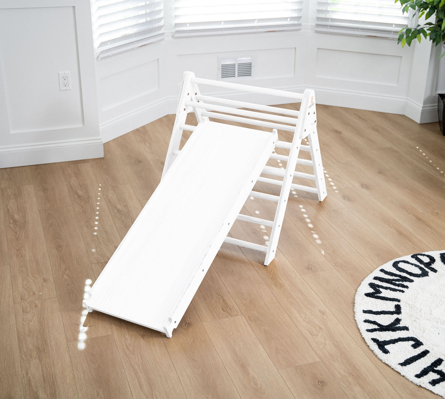 Hazel | Foldable Pikler Triangle with Slide & Rocker - Chickadees Wooden Toys
