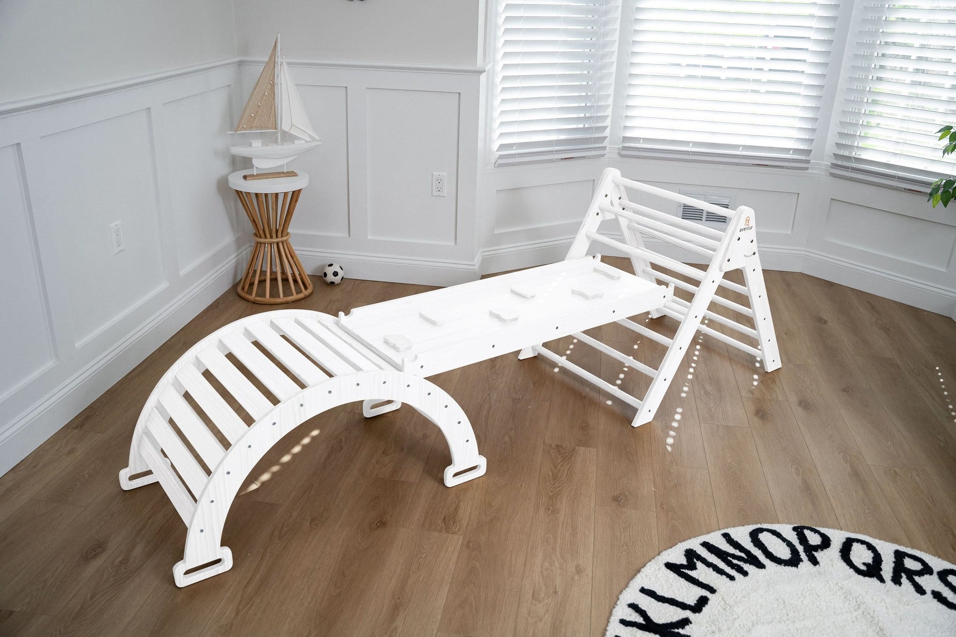 Hazel | Foldable Pikler Triangle with Slide & Rocker - Chickadees Wooden Toys
