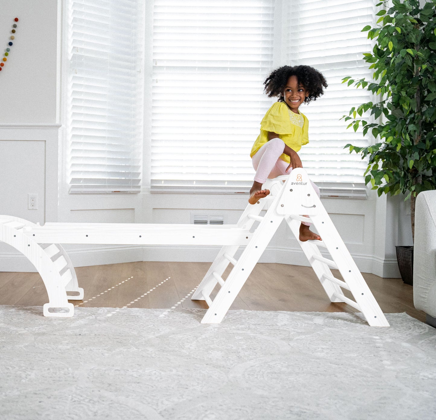 Hazel | Foldable Pikler Triangle with Slide & Rocker - Chickadees Wooden Toys