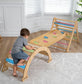 Hazel | Foldable Pikler Triangle with Slide & Rocker - Chickadees Wooden Toys