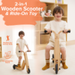Juneberry | 2-in-1 Wooden Toddler Scooter and Ride-On Toy, Converts Without Tools - Chickadees Wooden Toys