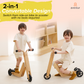 Juneberry | 2-in-1 Wooden Toddler Scooter and Ride-On Toy, Converts Without Tools - Chickadees Wooden Toys