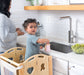 Laurel 4-in-1 Foldable Kitchen Tower, Step Stool, Slide & Chalkboard for Toddlers - Chickadees Wooden Toys