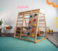 Magnolia | Indoor Wooden Jungle Gym with Monkey Bars, Rock Wall & Swing - Chickadees Wooden Toys