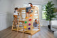 Magnolia | Indoor Wooden Jungle Gym with Monkey Bars, Rock Wall & Swing - Chickadees Wooden Toys
