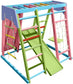 Magnolia | Indoor Wooden Jungle Gym with Monkey Bars, Rock Wall & Swing - Chickadees Wooden Toys