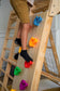 Magnolia | Indoor Wooden Jungle Gym with Monkey Bars, Rock Wall & Swing - Chickadees Wooden Toys