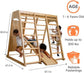Magnolia | Indoor Wooden Jungle Gym with Monkey Bars, Rock Wall & Swing - Chickadees Wooden Toys