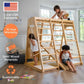Magnolia | Indoor Wooden Jungle Gym with Monkey Bars, Rock Wall & Swing - Chickadees Wooden Toys