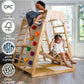 Magnolia | Indoor Wooden Jungle Gym with Monkey Bars, Rock Wall & Swing - Chickadees Wooden Toys