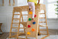 Magnolia | Indoor Wooden Jungle Gym with Monkey Bars, Rock Wall & Swing - Chickadees Wooden Toys