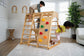 Magnolia | Indoor Wooden Jungle Gym with Monkey Bars, Rock Wall & Swing - Chickadees Wooden Toys