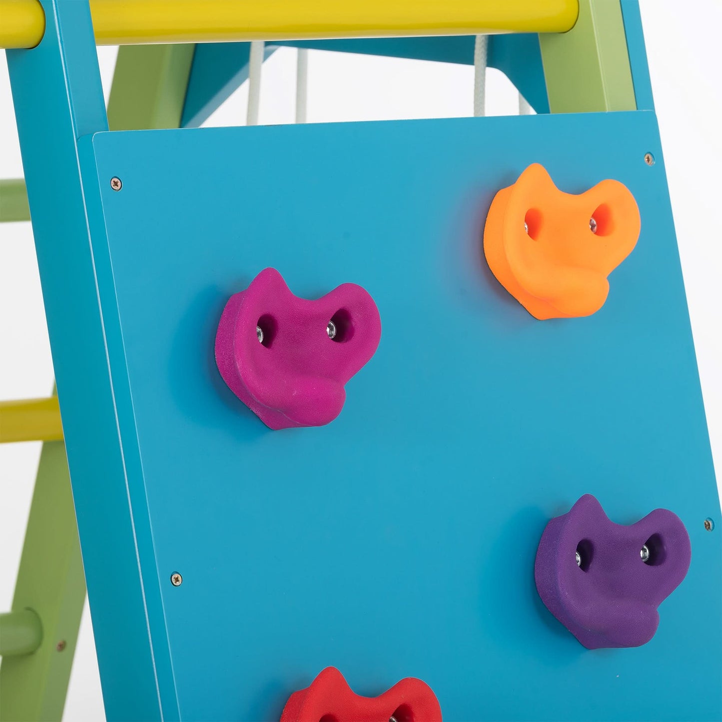 Magnolia | Indoor Wooden Jungle Gym with Monkey Bars, Rock Wall & Swing - Chickadees Wooden Toys