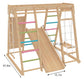 Magnolia | Indoor Wooden Jungle Gym with Monkey Bars, Rock Wall & Swing - Chickadees Wooden Toys