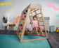 Magnolia | Indoor Wooden Jungle Gym with Monkey Bars, Rock Wall & Swing - Chickadees Wooden Toys