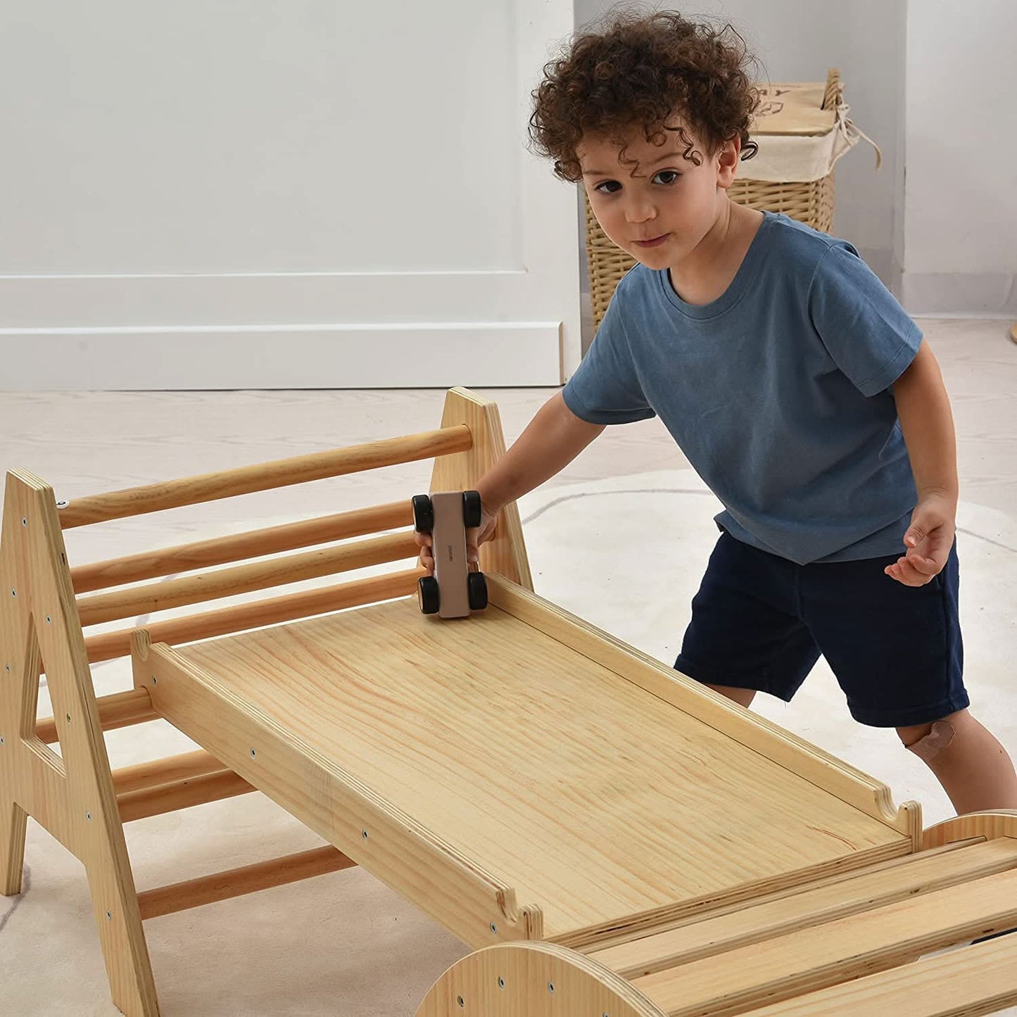 Maple | Beginner Pikler Triangle & Rocker - Chickadees Wooden Toys