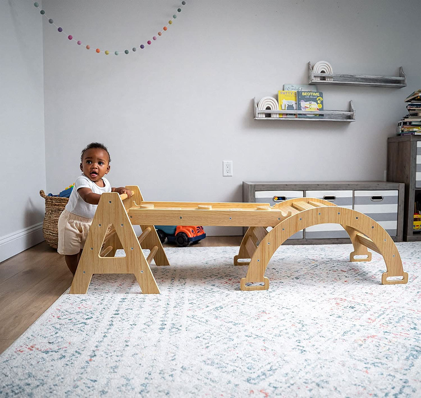 Maple | Beginner Pikler Triangle & Rocker - Chickadees Wooden Toys