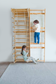 Neem 79" | Swedish Ladder & Rope Wall, Indoor Wooden Climber for Kids - Chickadees Wooden Toys