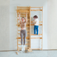 Neem 79" | Swedish Ladder & Rope Wall, Indoor Wooden Climber for Kids - Chickadees Wooden Toys