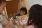 Oak Montessori Play Tent & Climber | Wooden Activity House with Rock Wall, Chalkboard, Desk & Stool - Chickadees Wooden Toys
