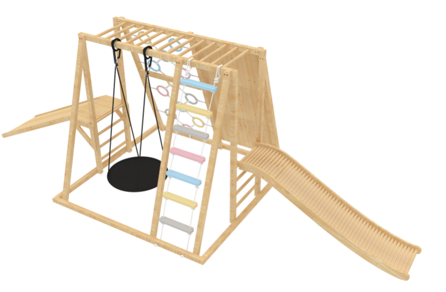Wooden Roller Slide Add-On for Avenlur Climbers | Indoor Roller Slide, Climber Not Included - Chickadees Wooden Toys