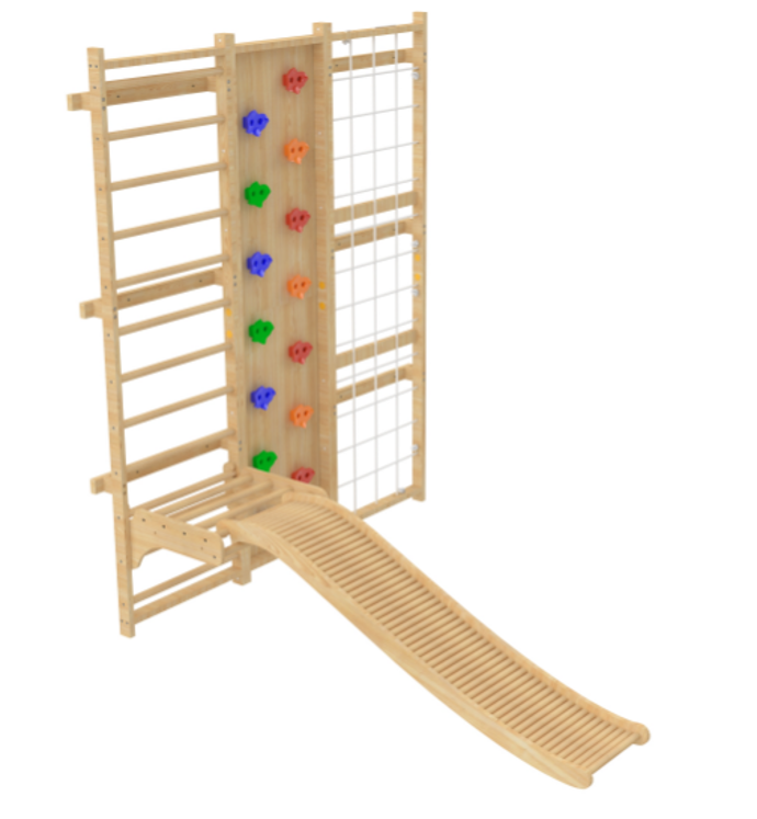 Wooden Roller Slide Add-On for Avenlur Climbers | Indoor Roller Slide, Climber Not Included - Chickadees Wooden Toys