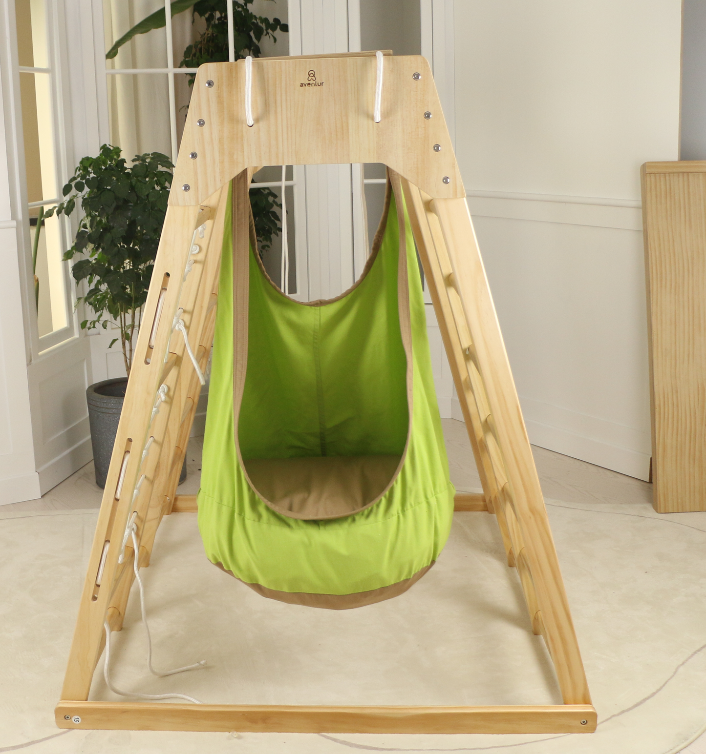Sensory Swing for Wall Climbers – Soothing Play Add-On (Climber Not Included) - Chickadees Wooden Toys