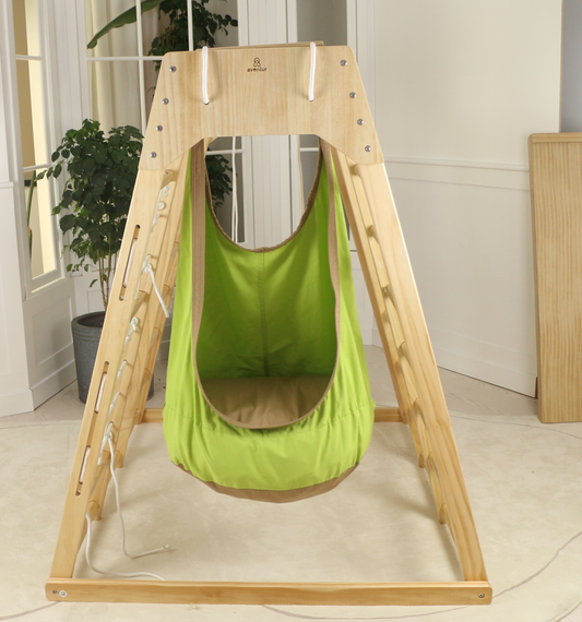 Sensory Swing for Wall Climbers – Soothing Play Add-On (Climber Not Included) - Chickadees Wooden Toys
