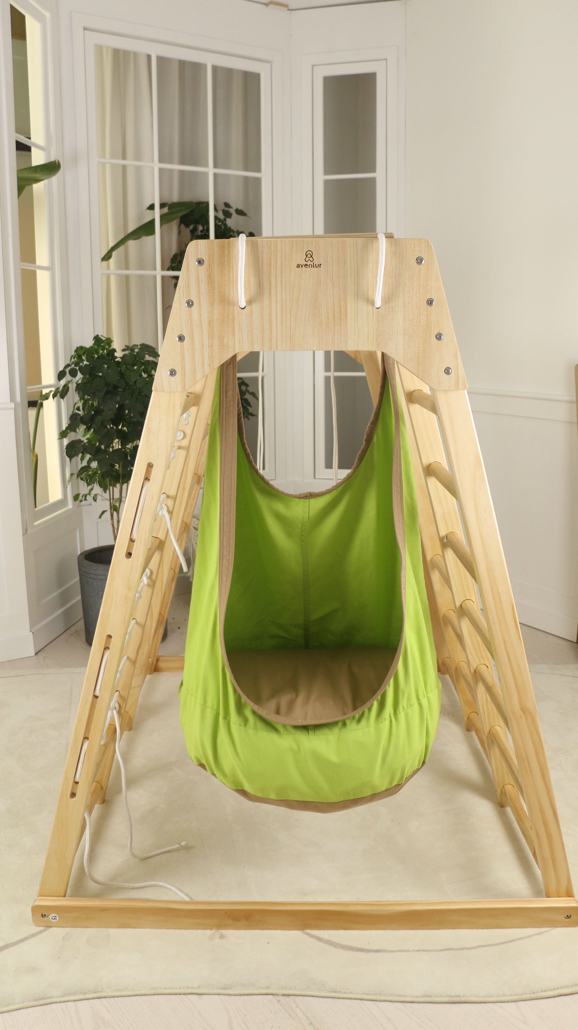 Sensory Swing for Wall Climbers – Soothing Play Add-On (Climber Not Included) - Chickadees Wooden Toys