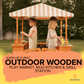 Sumac | Wooden Outdoor Mud Kitchen & Market Stand with Grill and Root View Planter
