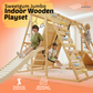 Sweetgum Jumbo | 8-in-1 Indoor Wooden Playset with Slide, Swing & Rock Wall - Chickadees Wooden Toys
