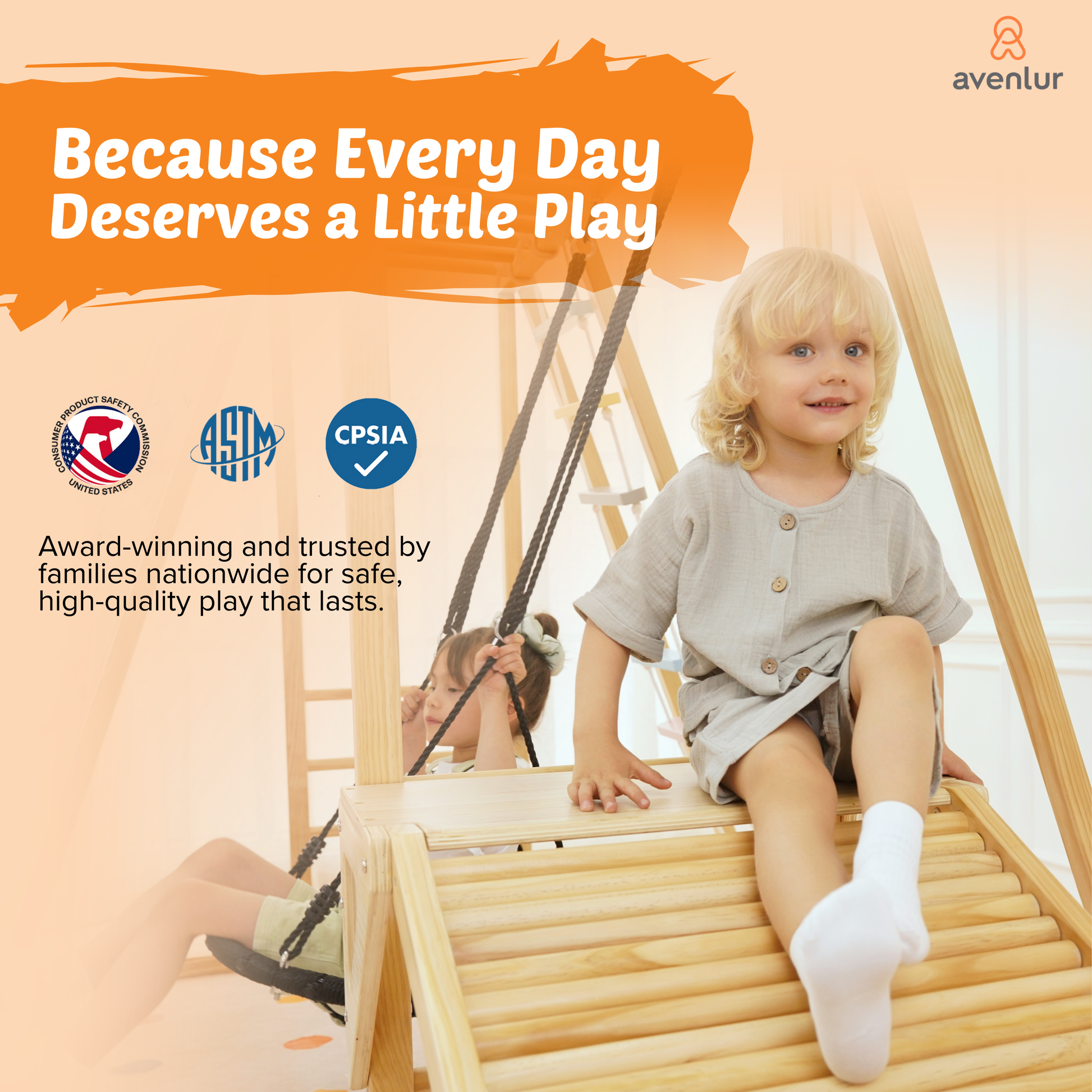 Sweetgum XL | 8-in-1 Indoor Playset for Toddlers with Slide and Swing - Chickadees Wooden Toys