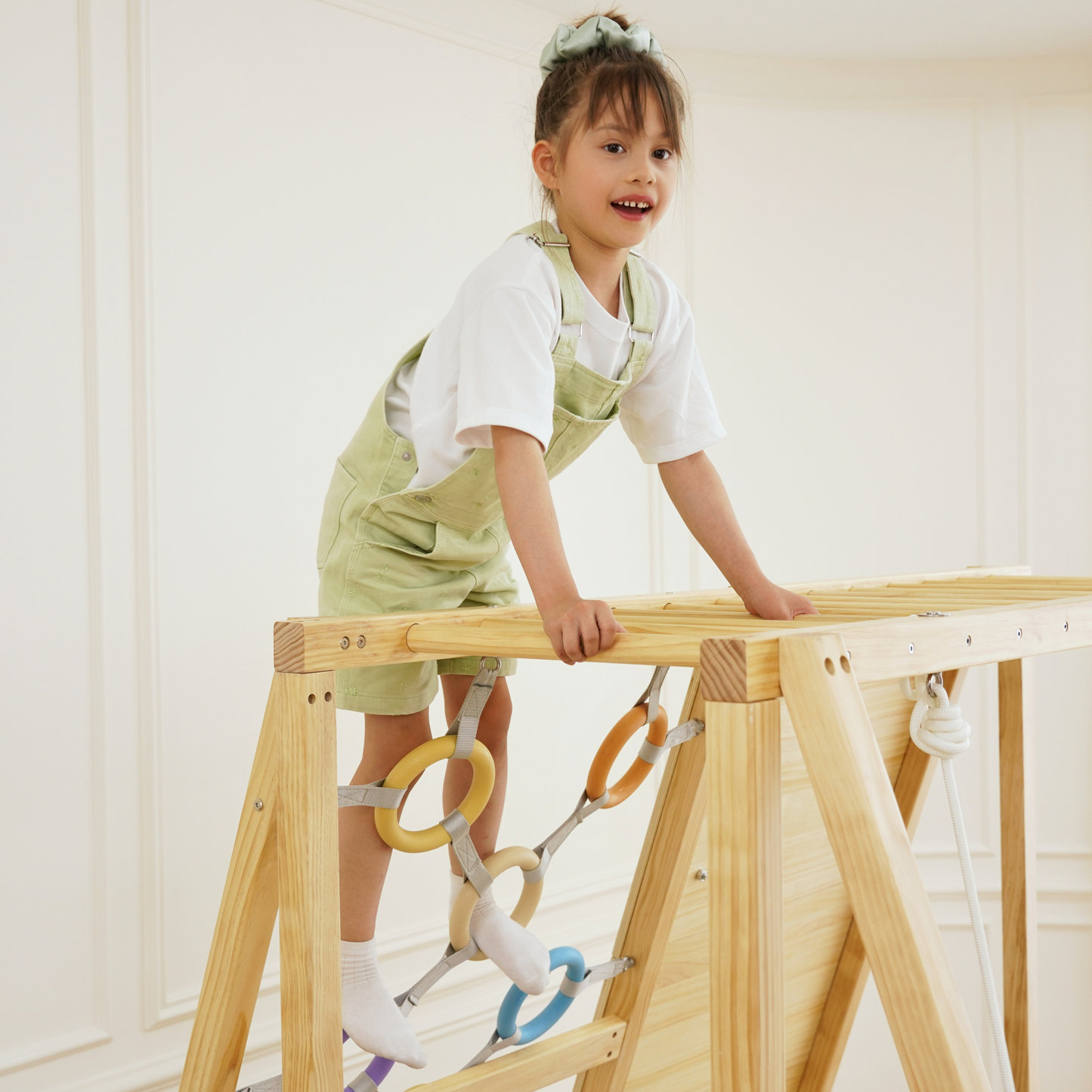 Sweetgum XL | 8-in-1 Indoor Playset for Toddlers with Slide and Swing - Chickadees Wooden Toys
