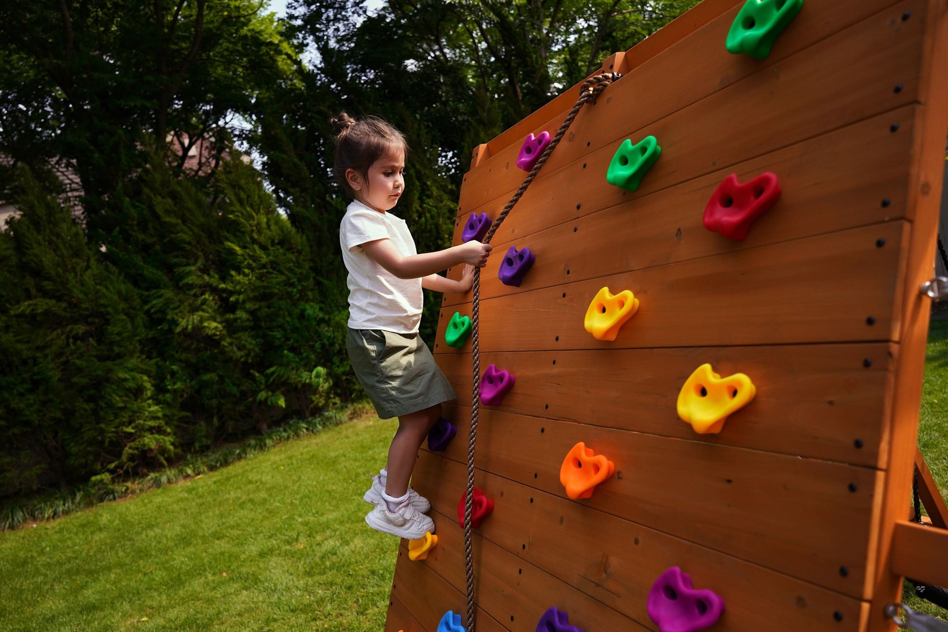 Sycamore Jumbo | Outdoor Wooden Swing Set & Climbing Jungle Gym - Chickadees Wooden Toys