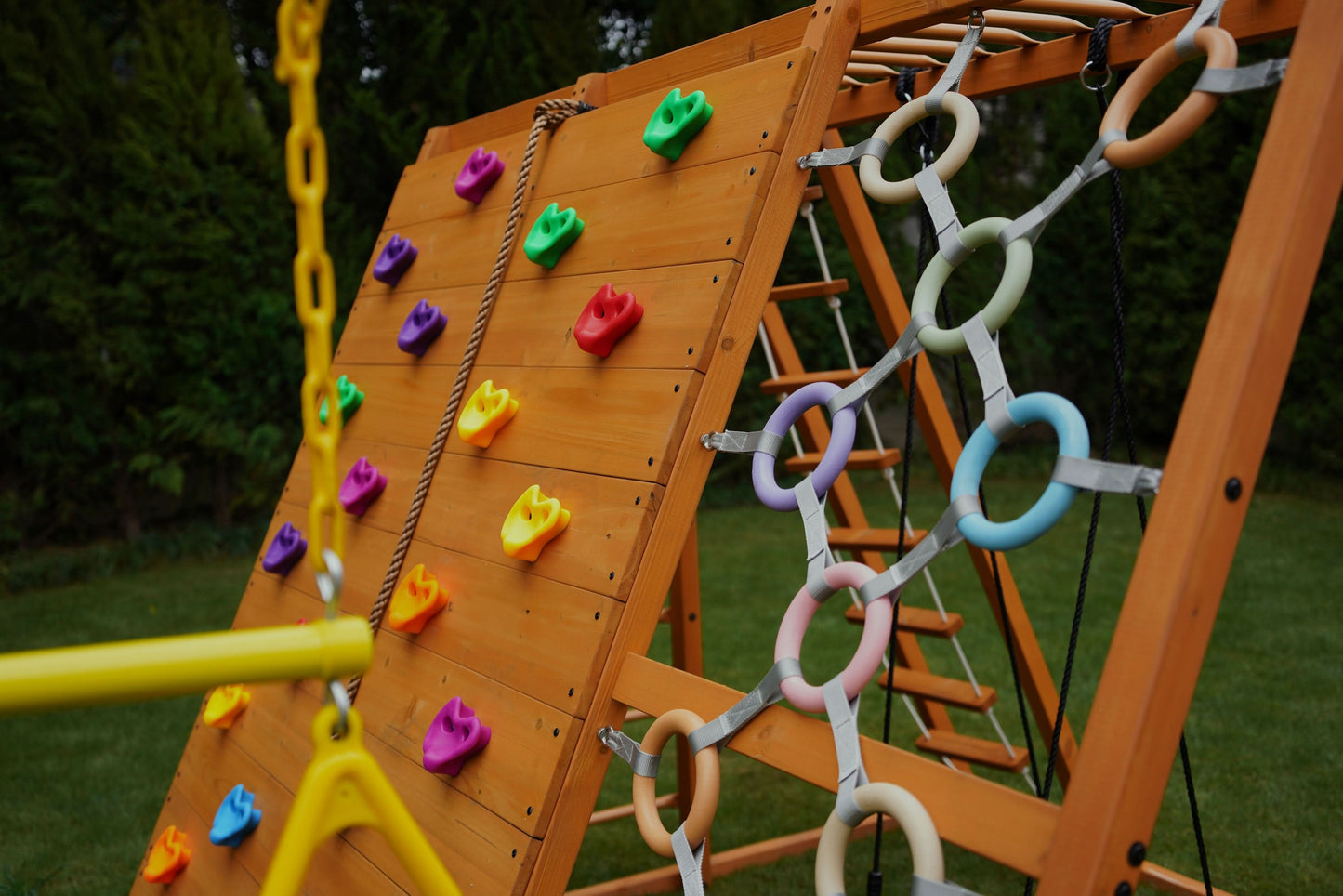 Sycamore Jumbo | Outdoor Wooden Swing Set & Climbing Jungle Gym - Chickadees Wooden Toys