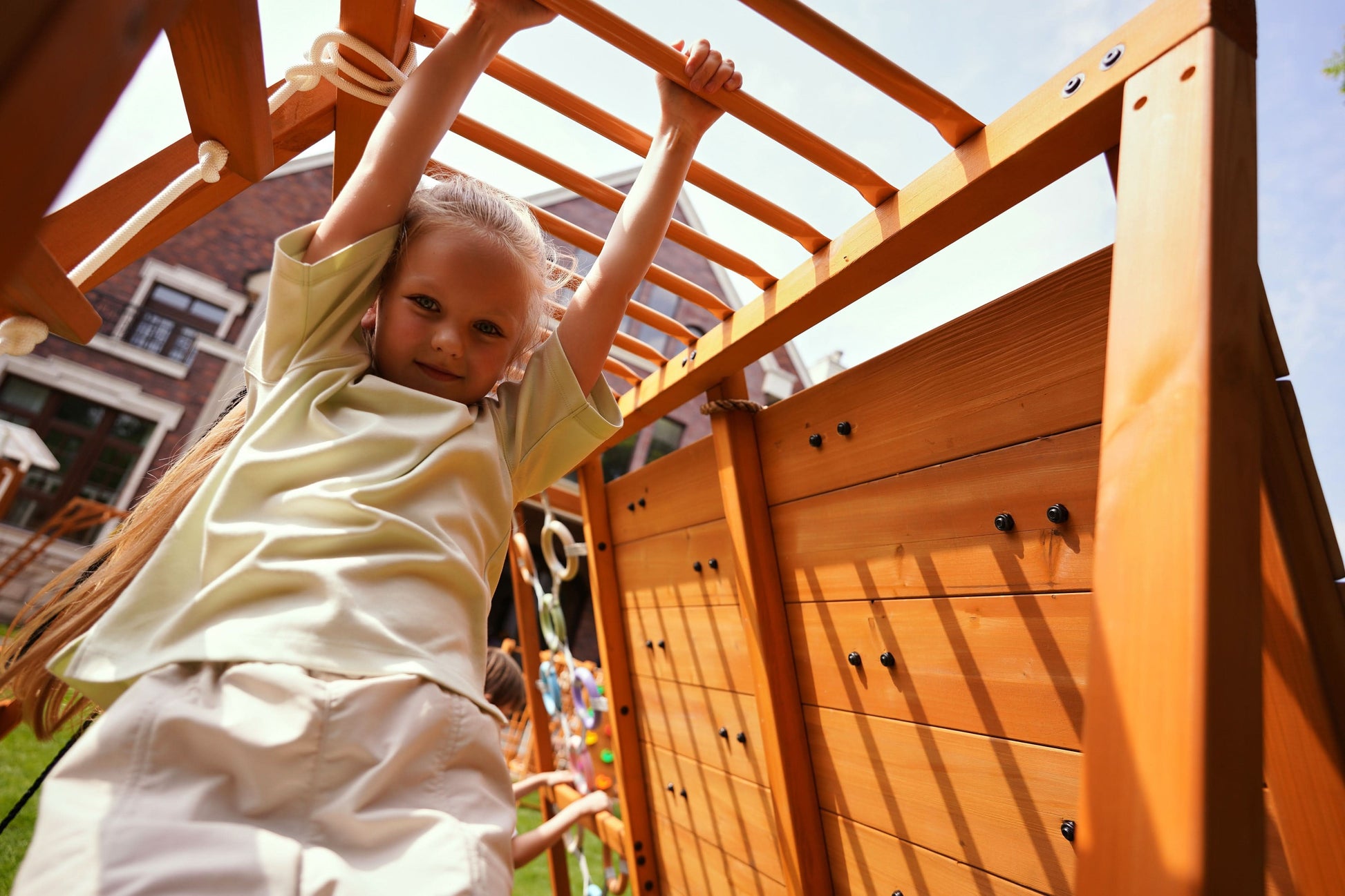 Sycamore Jumbo | Outdoor Wooden Swing Set & Climbing Jungle Gym - Chickadees Wooden Toys