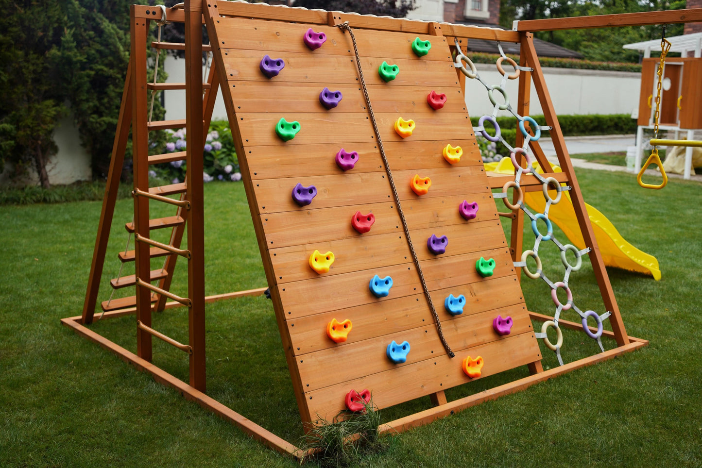 Sycamore Jumbo | Outdoor Wooden Swing Set & Climbing Jungle Gym - Chickadees Wooden Toys