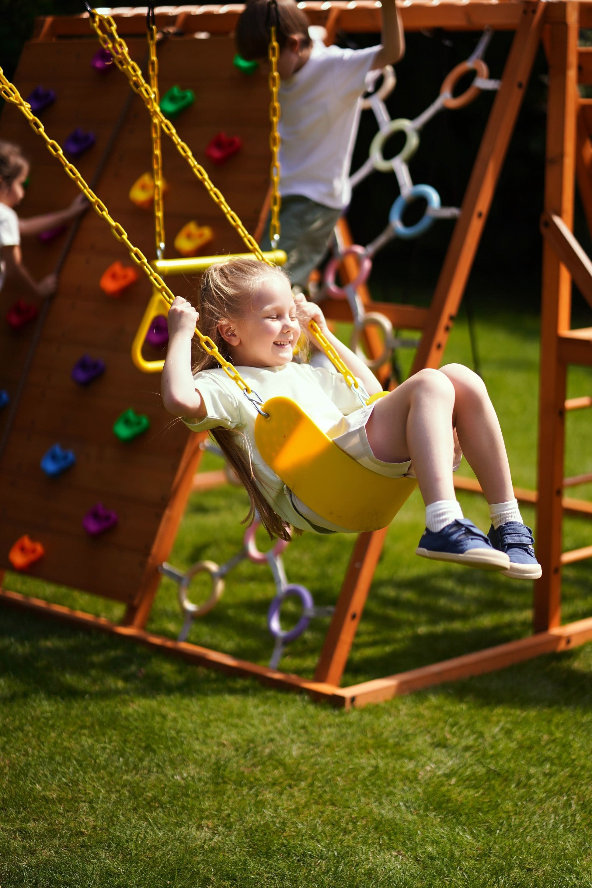 Sycamore Jumbo | Outdoor Wooden Swing Set & Climbing Jungle Gym - Chickadees Wooden Toys
